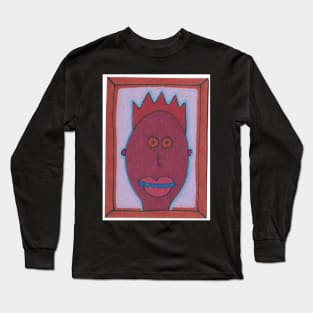 Man with Spiky Hair Long Sleeve T-Shirt